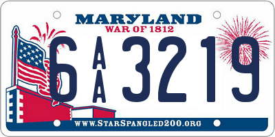 MD license plate 6AA3219