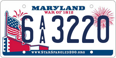 MD license plate 6AA3220