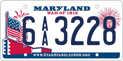 MD license plate 6AA3228