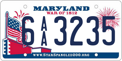 MD license plate 6AA3235