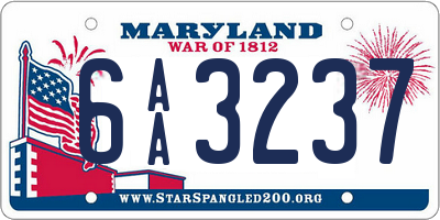 MD license plate 6AA3237