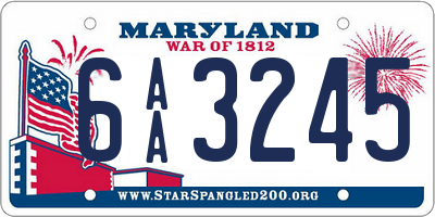 MD license plate 6AA3245