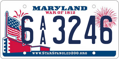 MD license plate 6AA3246