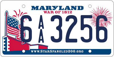 MD license plate 6AA3256