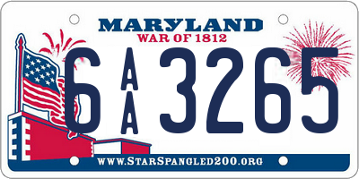 MD license plate 6AA3265