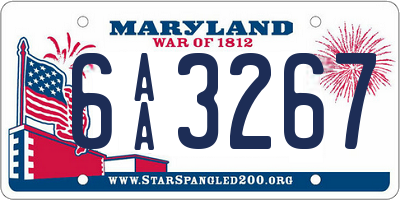 MD license plate 6AA3267