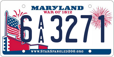 MD license plate 6AA3271