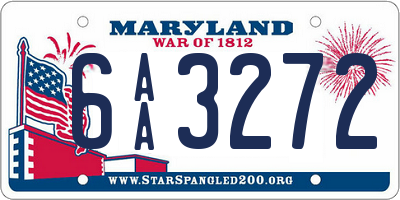 MD license plate 6AA3272