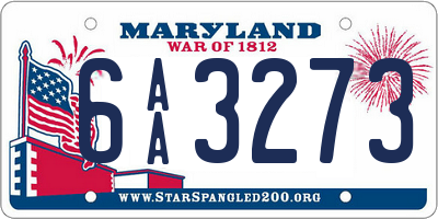 MD license plate 6AA3273