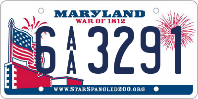 MD license plate 6AA3291