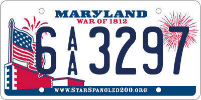 MD license plate 6AA3297