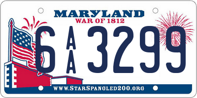 MD license plate 6AA3299