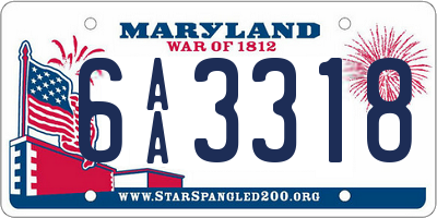 MD license plate 6AA3318