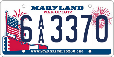 MD license plate 6AA3370