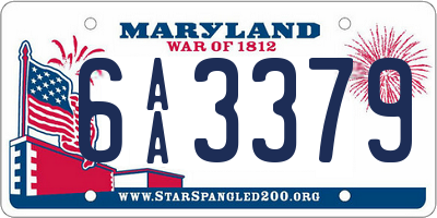 MD license plate 6AA3379