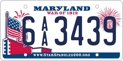 MD license plate 6AA3439