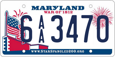 MD license plate 6AA3470