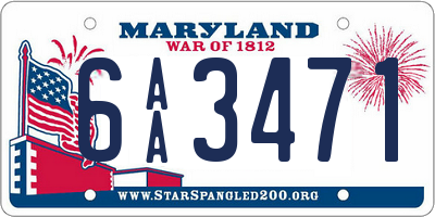 MD license plate 6AA3471