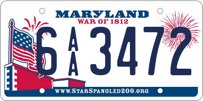 MD license plate 6AA3472