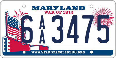 MD license plate 6AA3475
