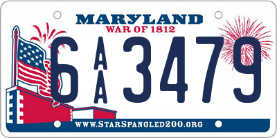 MD license plate 6AA3479