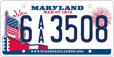 MD license plate 6AA3508