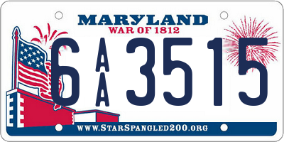 MD license plate 6AA3515