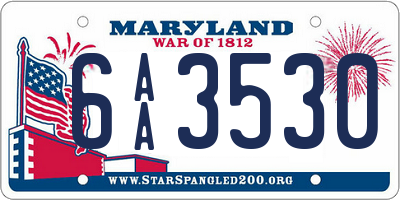 MD license plate 6AA3530