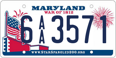 MD license plate 6AA3571