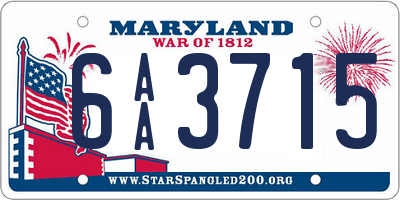 MD license plate 6AA3715