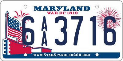 MD license plate 6AA3716