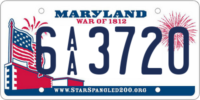 MD license plate 6AA3720