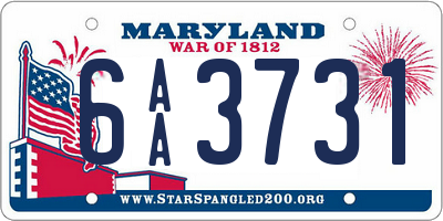 MD license plate 6AA3731