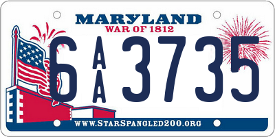 MD license plate 6AA3735