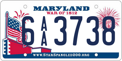 MD license plate 6AA3738