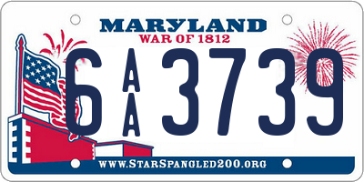 MD license plate 6AA3739