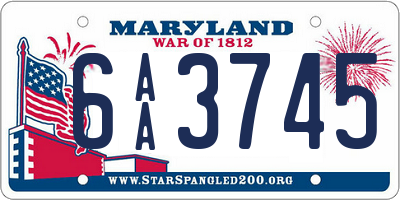 MD license plate 6AA3745