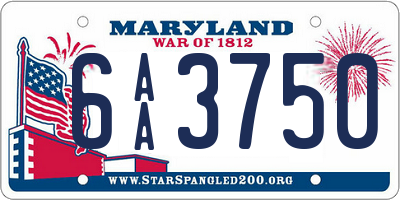 MD license plate 6AA3750