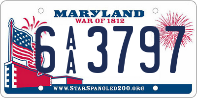 MD license plate 6AA3797