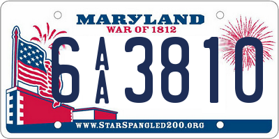 MD license plate 6AA3810