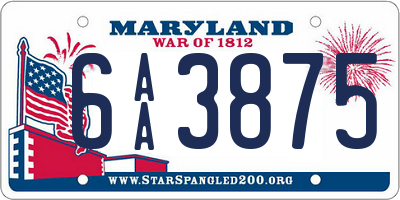 MD license plate 6AA3875