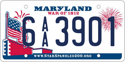 MD license plate 6AA3901