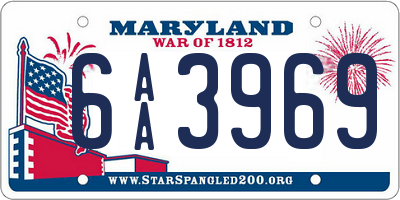 MD license plate 6AA3969