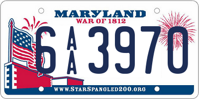 MD license plate 6AA3970