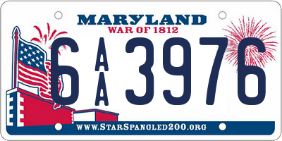 MD license plate 6AA3976