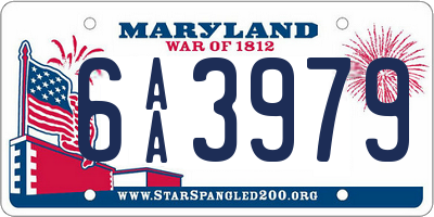 MD license plate 6AA3979