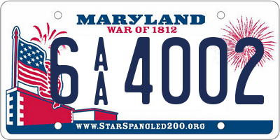 MD license plate 6AA4002