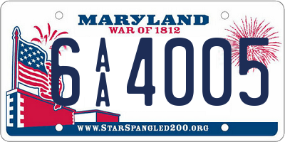 MD license plate 6AA4005