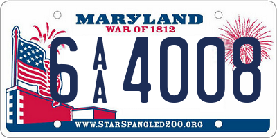 MD license plate 6AA4008