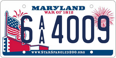 MD license plate 6AA4009